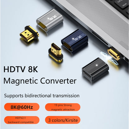 8K 60Hz HDMI Male to HDMI Female Magnetic Adapter (Gun Metal) by buy2fix