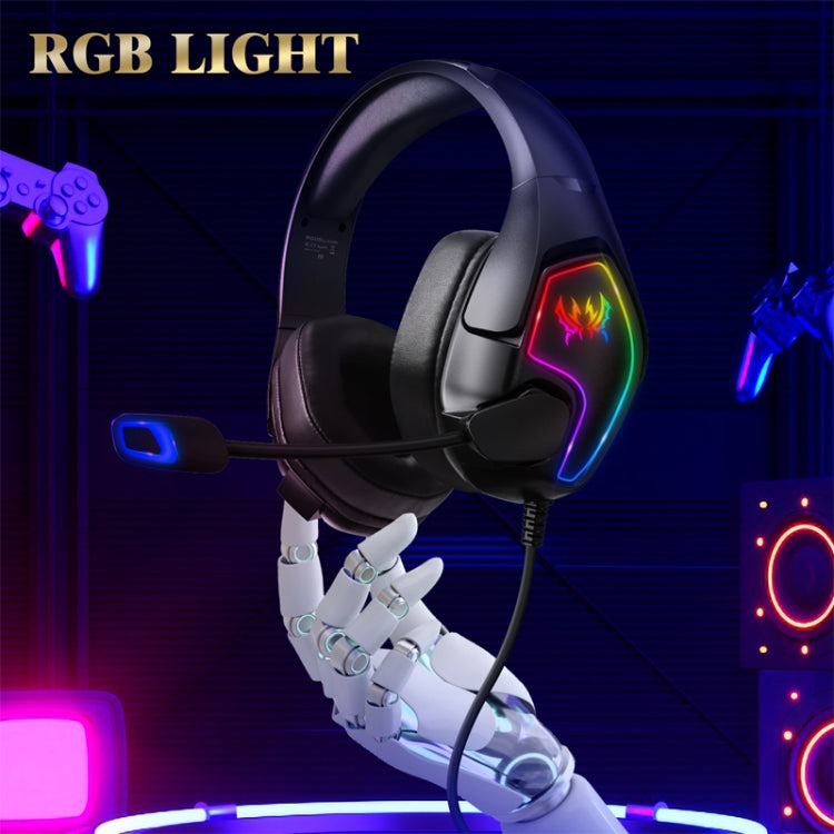 KOTION EACH G3000 3.5mm & USB Plug Stereo RGB Light Gaming Headset with Omni-directional Mic, Cable Length: 1.9m (Black) by KOTION EACH