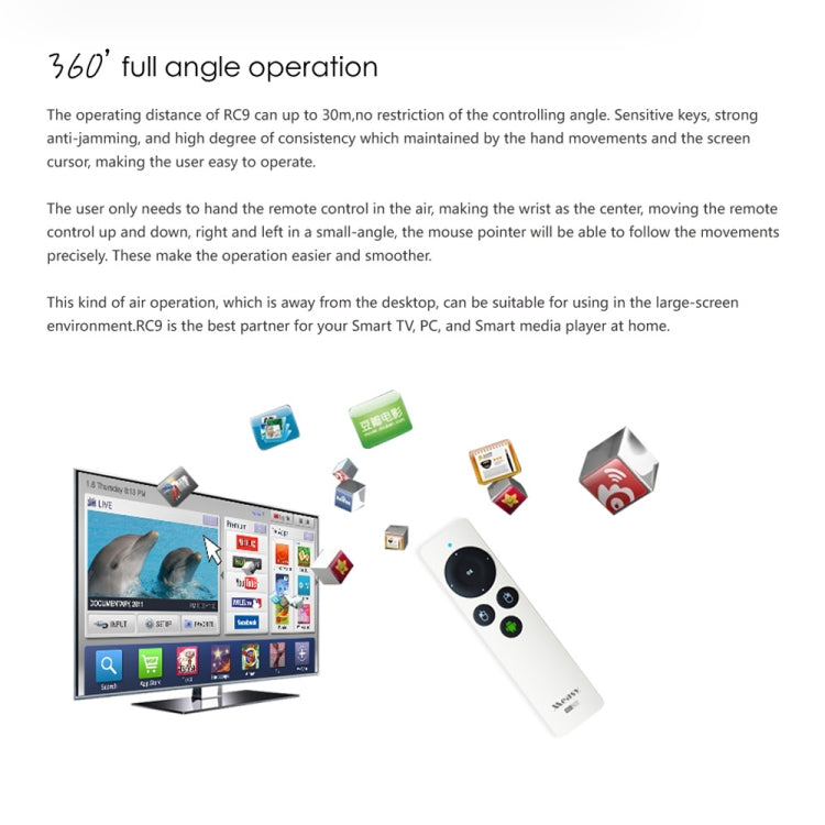 Measy RC9 2.4GHz Fly Air Mouse Wireless Keyboard Remote Control by Measy