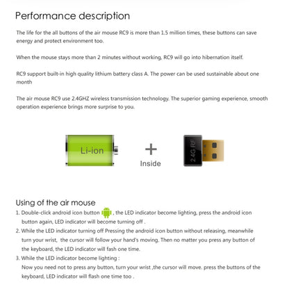 Measy RC9 2.4GHz Fly Air Mouse Wireless Keyboard Remote Control by Measy