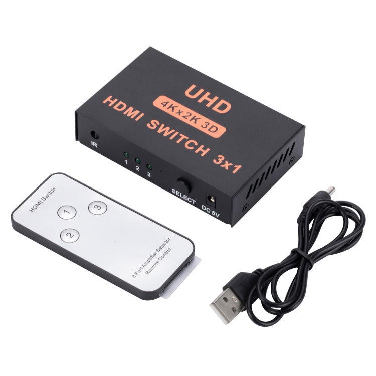 HDMI Switch 3 into 1 out 4Kx2K HD Video Switch, with Remote Control by buy2fix