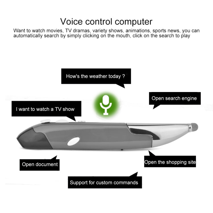 PR-06S 4-keys Smart Wireless Optical Mouse with Stylus Pen Function, Support Voice Operation / Translation (Grey) by buy2fix