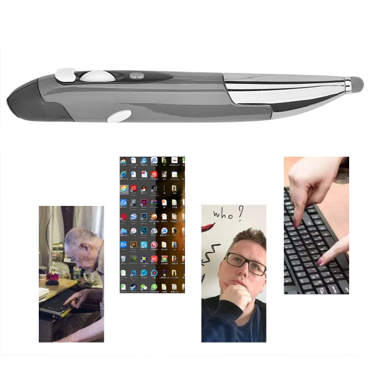 PR-06S 4-keys Smart Wireless Optical Mouse with Stylus Pen Function, Support Voice Operation / Translation (Grey) by buy2fix