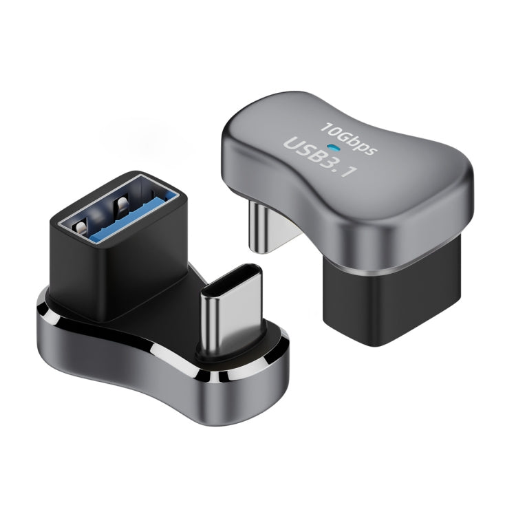 140W 20Gbps USB-C / Type-C Male to USB Female U-shaped Elbow Charging Adapter by buy2fix