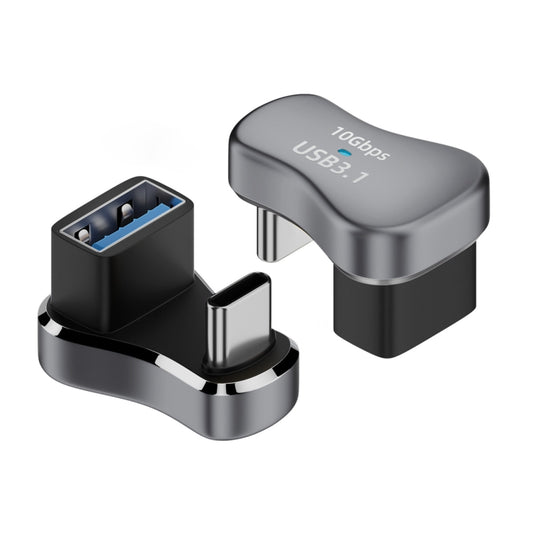 140W 20Gbps USB-C / Type-C Male to USB Female U-shaped Elbow Charging Adapter by buy2fix