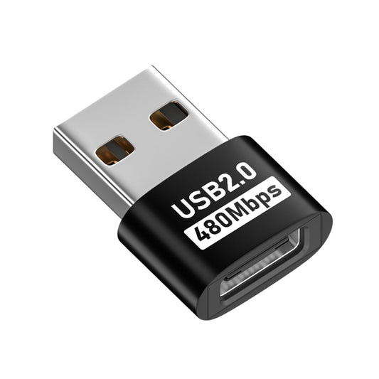USB 2.0 Male to Female Type-C Adapter (Black) by buy2fix