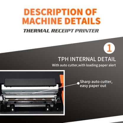 ZJ-8360 II USB and LAN Interface Auto-cutter 80mm Thermal Receipt Printer(EU Plug) by buy2fix