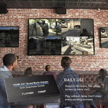 NEWKENG NK-C941 Full HD 1080P HDMI 4x1 Quad Multi-Viewer with Seamless Switch & Remote Control, EU Plug by buy2fix