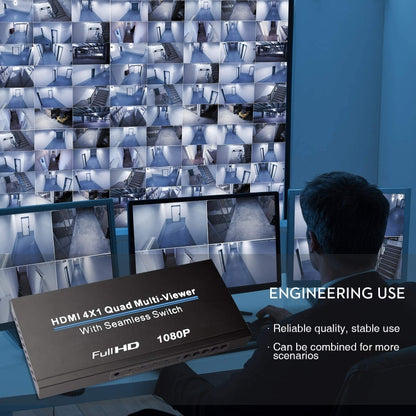 NEWKENG NK-C941 Full HD 1080P HDMI 4x1 Quad Multi-Viewer with Seamless Switch & Remote Control, AU Plug by buy2fix