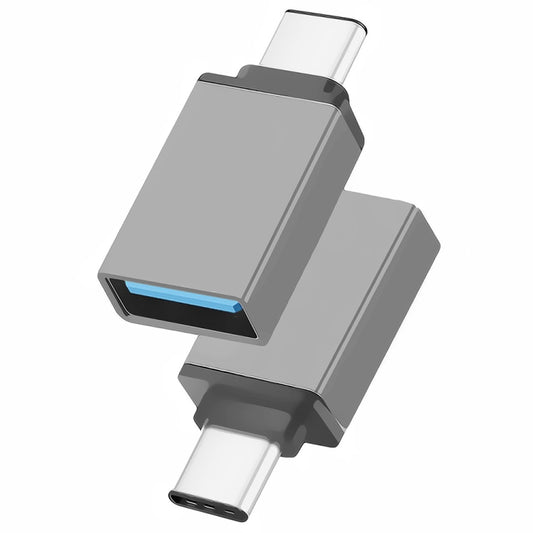 Aluminum Alloy USB-C / Type-C 3.1 Male to USB 3.0 Female Data / Charger Adapter(Grey) - OTG Adapter by buy2fix | Online Shopping UK | buy2fix