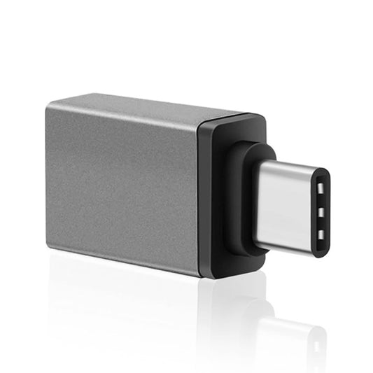 Aluminum Alloy USB-C / Type-C 3.1 Male to USB 3.0 Female Data / Charger Adapter(Grey) - OTG Adapter by buy2fix | Online Shopping UK | buy2fix