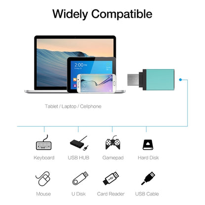 Aluminum Alloy USB-C / Type-C 3.1 Male to USB 3.0 Female Data / Charger Adapter(Blue) by buy2fix