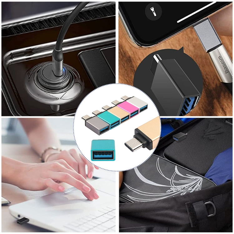 Aluminum Alloy USB-C / Type-C 3.1 Male to USB 3.0 Female Data / Charger Adapter(Blue) by buy2fix