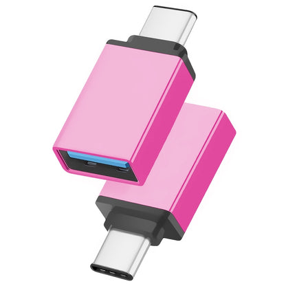Aluminum Alloy USB-C / Type-C 3.1 Male to USB 3.0 Female Data / Charger Adapter(Magenta) by buy2fix