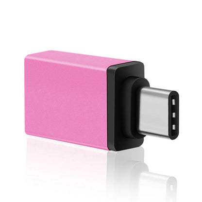 Aluminum Alloy USB-C / Type-C 3.1 Male to USB 3.0 Female Data / Charger Adapter(Magenta) by buy2fix