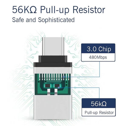 Aluminum Alloy USB-C / Type-C 3.1 Male to USB 3.0 Female Data / Charger Adapter(Magenta) by buy2fix