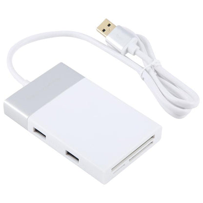 6 In 1 Multi-function Dual USB 3.0 + XQD + CF + TF + SD Card Reader (Silver) -  by buy2fix | Online Shopping UK | buy2fix