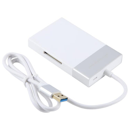 6 In 1 Multi-function Dual USB 3.0 + XQD + CF + TF + SD Card Reader (Silver) -  by buy2fix | Online Shopping UK | buy2fix
