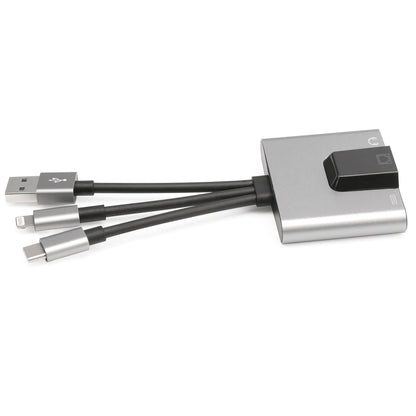 NK-1056S 3 in 1 8 Pin, Type-C, USB to 8 Pin Charging, Ethernet Port, 3.5mm Earphone Multifunctional Converter - Converter & Adapter by buy2fix | Online Shopping UK | buy2fix