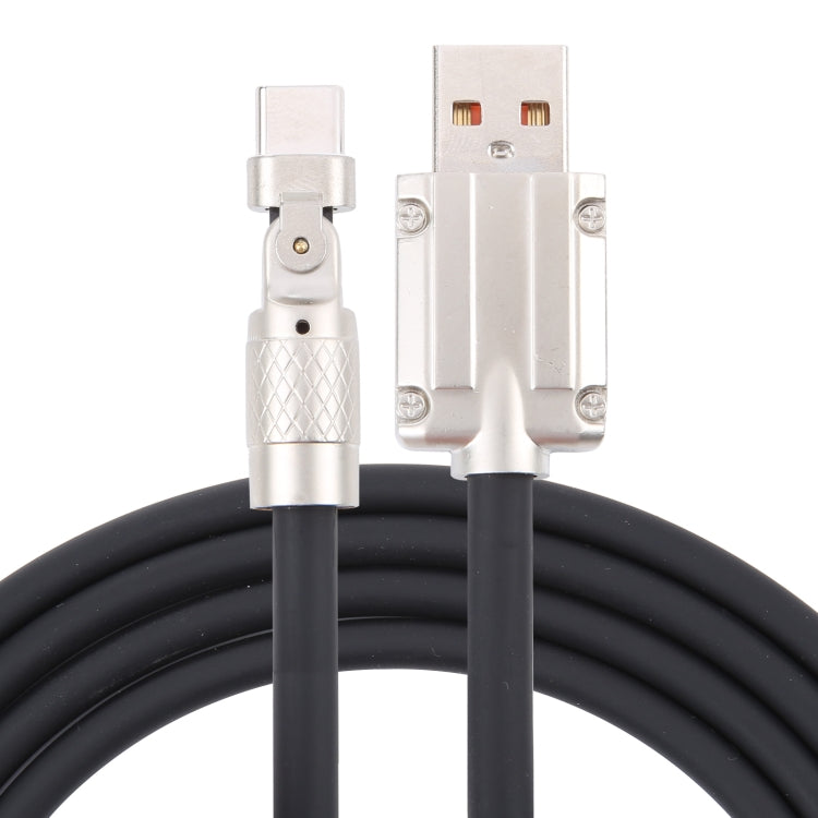 Mech Series 6A 120W USB to Type-C 180-degree Metal Plug Fast Charging Cable, Length: 1.2m(Black) by buy2fix