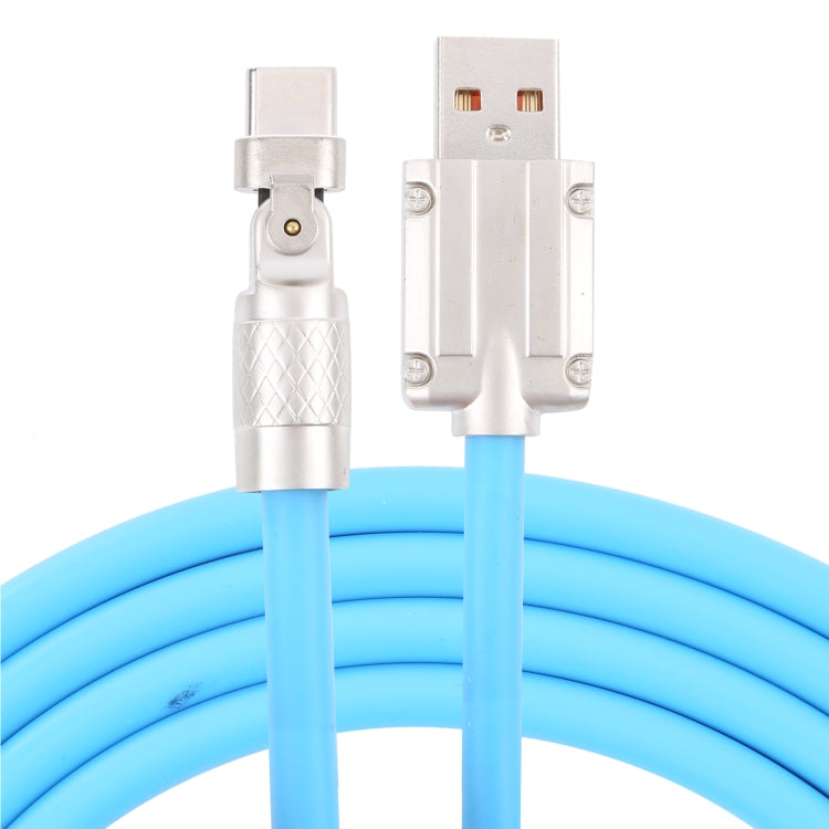 Mech Series 6A 120W USB to Type-C 180-degree Metal Plug Fast Charging Cable, Length: 1.2m(Blue) by buy2fix