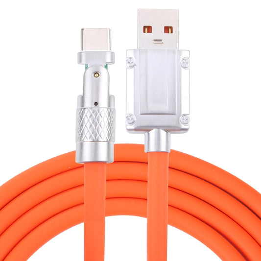 Mech Series 6A 120W USB to Type-C 180-degree Metal Plug Fast Charging Cable, Length: 1.8m(Orange) by buy2fix