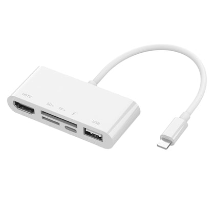 75215 5 in 1 8 Pin to HDMI + SD Card Slot + TF Card Slot + USB + 8 Pin Charging Port HD Video Converter by buy2fix