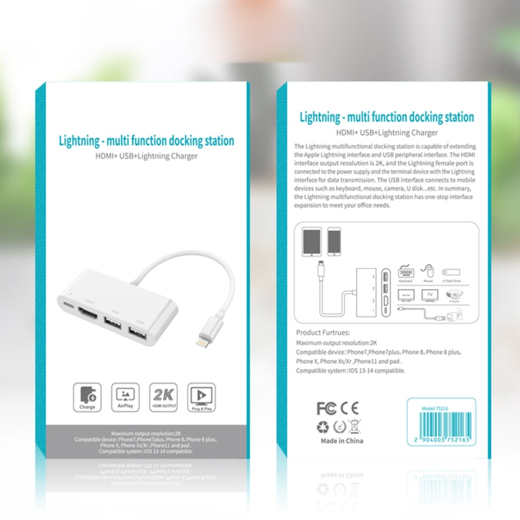 75215 5 in 1 8 Pin to HDMI + SD Card Slot + TF Card Slot + USB + 8 Pin Charging Port HD Video Converter by buy2fix