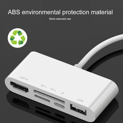 75215 5 in 1 8 Pin to HDMI + SD Card Slot + TF Card Slot + USB + 8 Pin Charging Port HD Video Converter by buy2fix