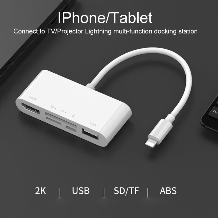 75215 5 in 1 8 Pin to HDMI + SD Card Slot + TF Card Slot + USB + 8 Pin Charging Port HD Video Converter by buy2fix