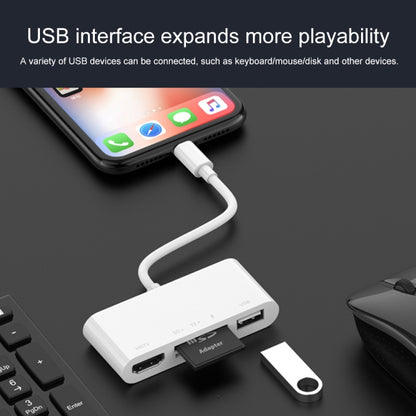 75215 5 in 1 8 Pin to HDMI + SD Card Slot + TF Card Slot + USB + 8 Pin Charging Port HD Video Converter by buy2fix