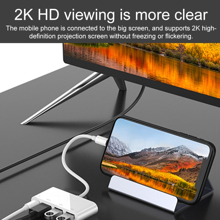 75216 4 in 1 8 Pin to HDMI + 8 Pin Charging + 2 USB Ports HD Video Converter by buy2fix