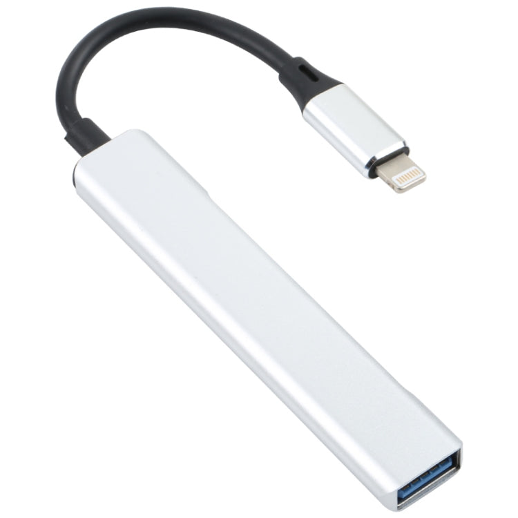 S-209 3 in 1 8 Pin Male to Dual USB 2.0 + USB 3.0 Female Adapter HUB(Silver) by buy2fix