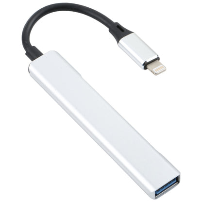 S-209 3 in 1 8 Pin Male to Dual USB 2.0 + USB 3.0 Female Adapter HUB(Silver) by buy2fix