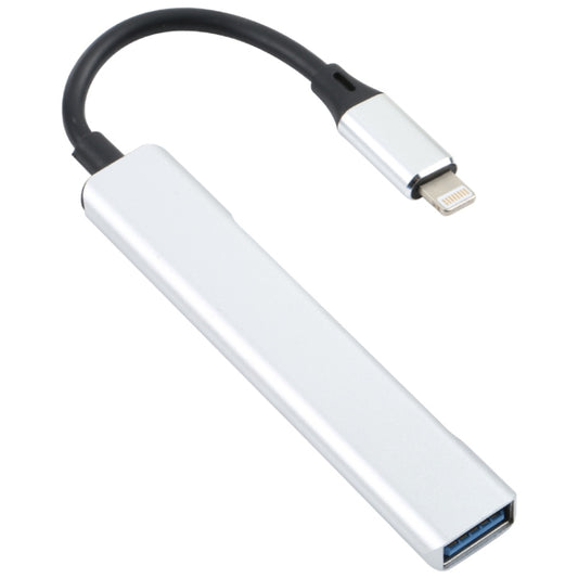 S-209 3 in 1 8 Pin Male to Dual USB 2.0 + USB 3.0 Female Adapter HUB(Silver) by buy2fix