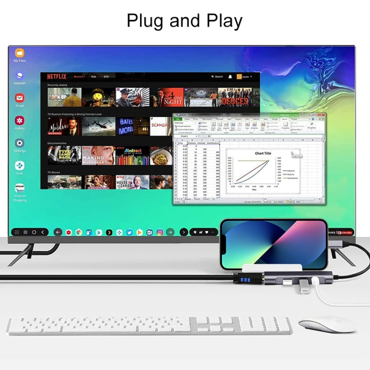 S-209 3 in 1 8 Pin Male to Dual USB 2.0 + USB 3.0 Female Adapter HUB(Silver Grey) by buy2fix