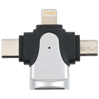 3 in 1 8 Pin + USB-C / Type-C + Micro USB Male to USB 3.0 Female Zinc Alloy Adapter by buy2fix