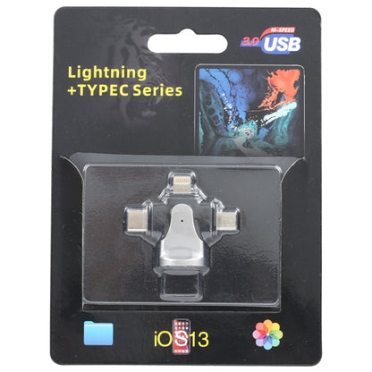 3 in 1 8 Pin + USB-C / Type-C + Micro USB Male to USB 3.0 Female Zinc Alloy Adapter by buy2fix