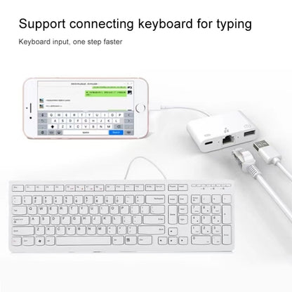 NK-107 3 in 1 8 Pin Male to USB + 1000M Ethernet + 8 Pin Power Female Adapter by buy2fix