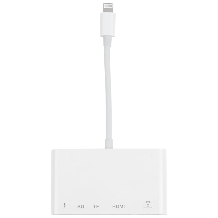 5 in 1 8 Pin Male to USB + HDMI + TF / SD Card Slot + 8 Pin Power Female OTG Digital AV Adapter by buy2fix