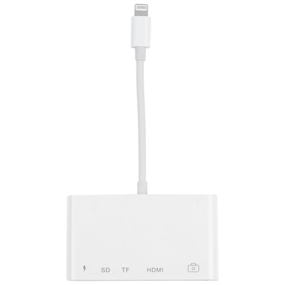 5 in 1 8 Pin Male to USB + HDMI + TF / SD Card Slot + 8 Pin Power Female OTG Digital AV Adapter by buy2fix