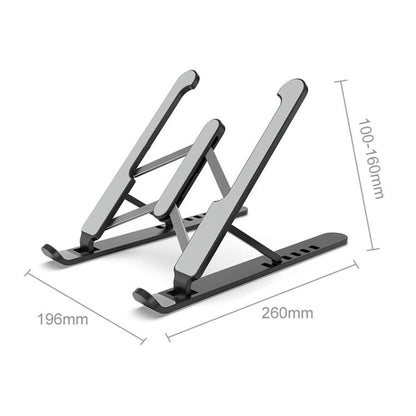 Laptop Stand Desktop Raise Bracket Cooling Base Lifting Holder Foldable (Black) - Laptop Stand by buy2fix | Online Shopping UK | buy2fix
