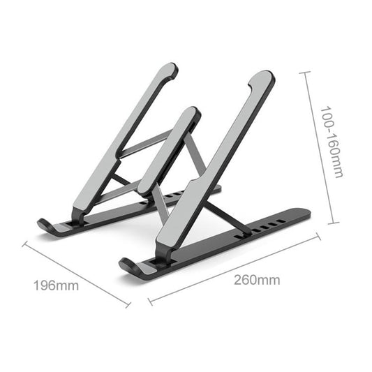 Laptop Stand Desktop Raise Bracket Cooling Base Lifting Holder Foldable (Black) - Laptop Stand by buy2fix | Online Shopping UK | buy2fix