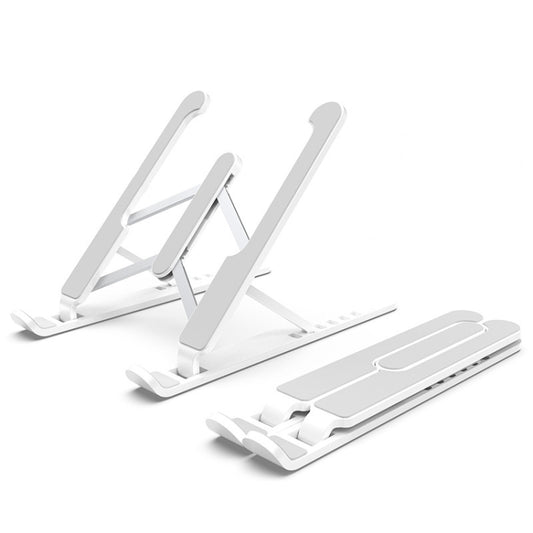 Laptop Stand Desktop Raise Bracket Cooling Base Lifting Holder Foldable (White) - Laptop Stand by buy2fix | Online Shopping UK | buy2fix