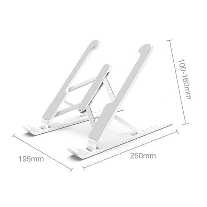 Laptop Stand Desktop Raise Bracket Cooling Base Lifting Holder Foldable (White) - Laptop Stand by buy2fix | Online Shopping UK | buy2fix