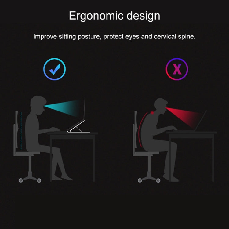 Laptop Stand Desktop Raise Bracket Cooling Base Lifting Holder Foldable (White) - Laptop Stand by buy2fix | Online Shopping UK | buy2fix