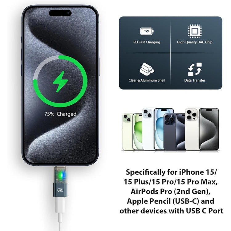 JH-115 USB-C/Type-C Male to 8 Pin Female PD Charging Adapter by buy2fix