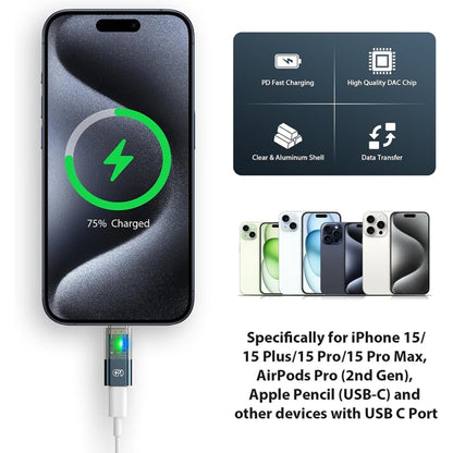 JH-115 USB-C/Type-C Male to 8 Pin Female PD Charging Adapter by buy2fix