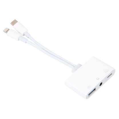 NK-109Pro USB-C/Type-C+8 Pin to USB+3.5mm+USB-C/Type-C Multifunctional Audio Adapter by buy2fix