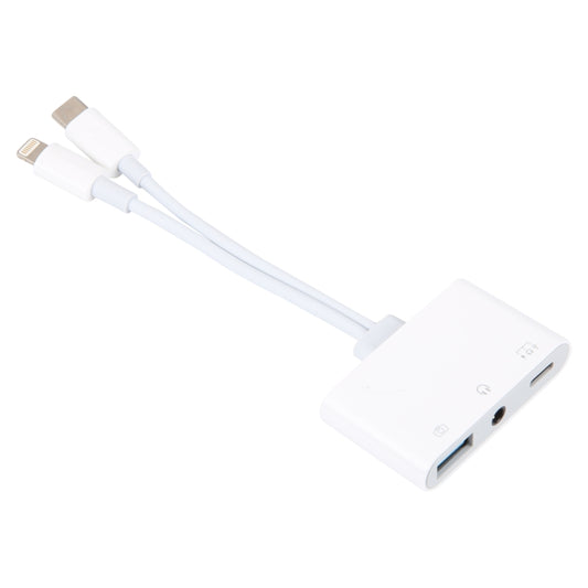 NK-109Pro USB-C/Type-C+8 Pin to USB+3.5mm+USB-C/Type-C Multifunctional Audio Adapter by buy2fix